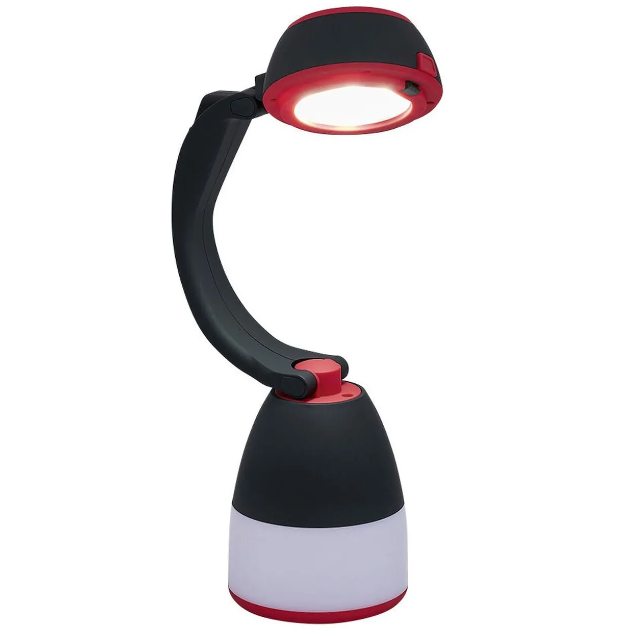 Lampe brico pliable 3en1 noir rouge blanc