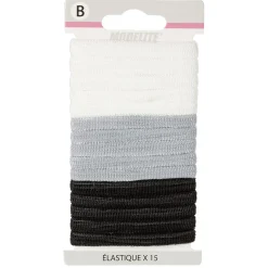 Élastique en mousse noir blanc gris x15