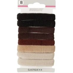 Élastique en mousse noir marron beige x8