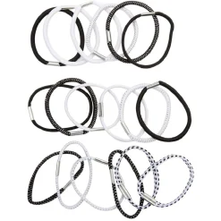 Élastique latex x18 assortis noir et blanc