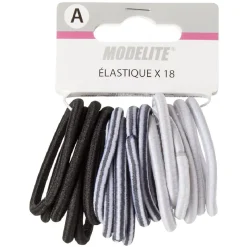 Élastique sans métal noir gris blanc x18