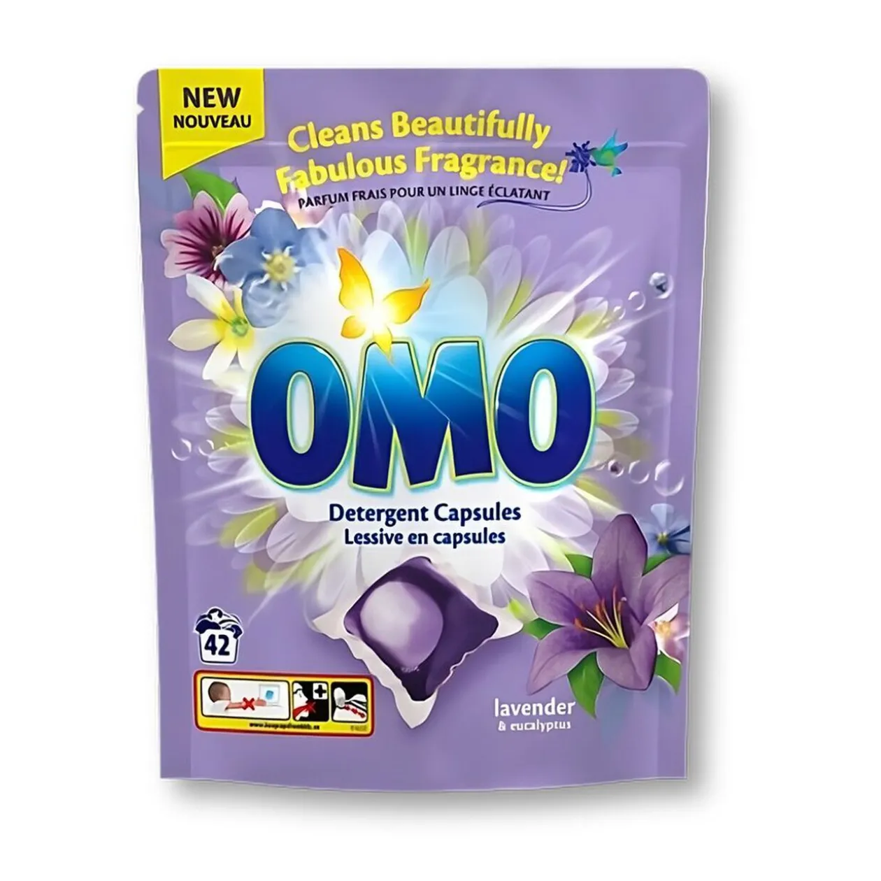 Lessive capsule OMO lavande et eucalyptus 42 pods