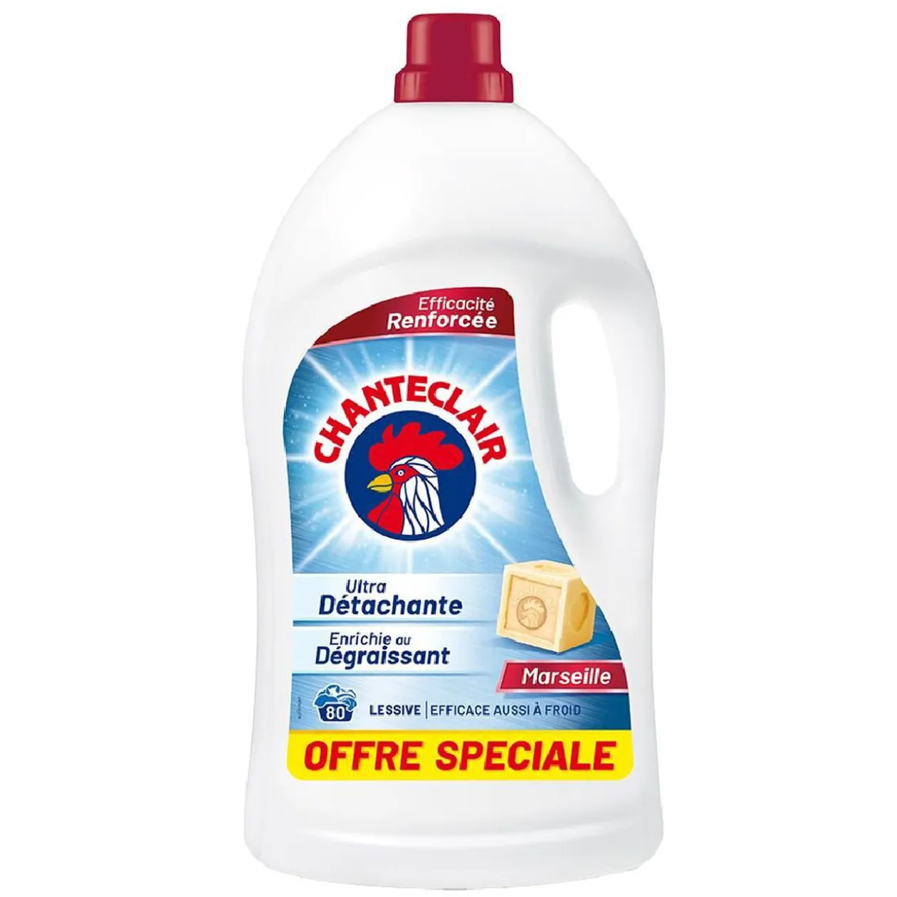 Lessive liquide Chanteclair savon de Marseille 80 lavages 3,6L