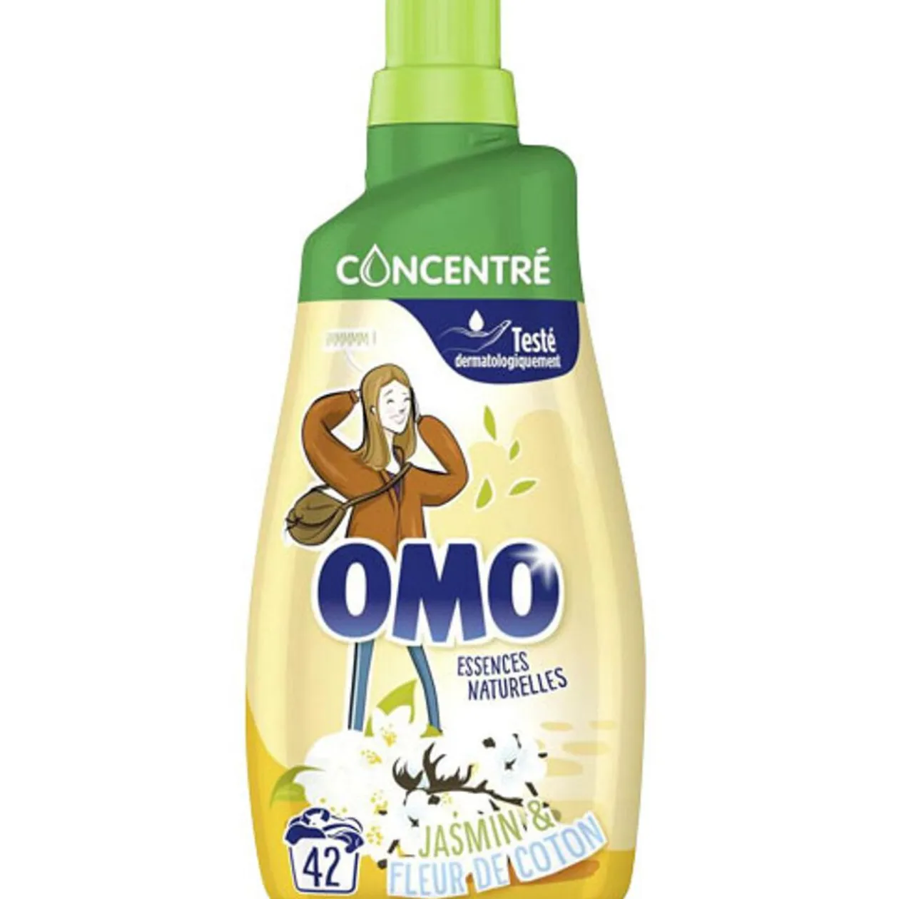 Lessive liquide concentré OMO essence naturelle de rose et lilas blanc