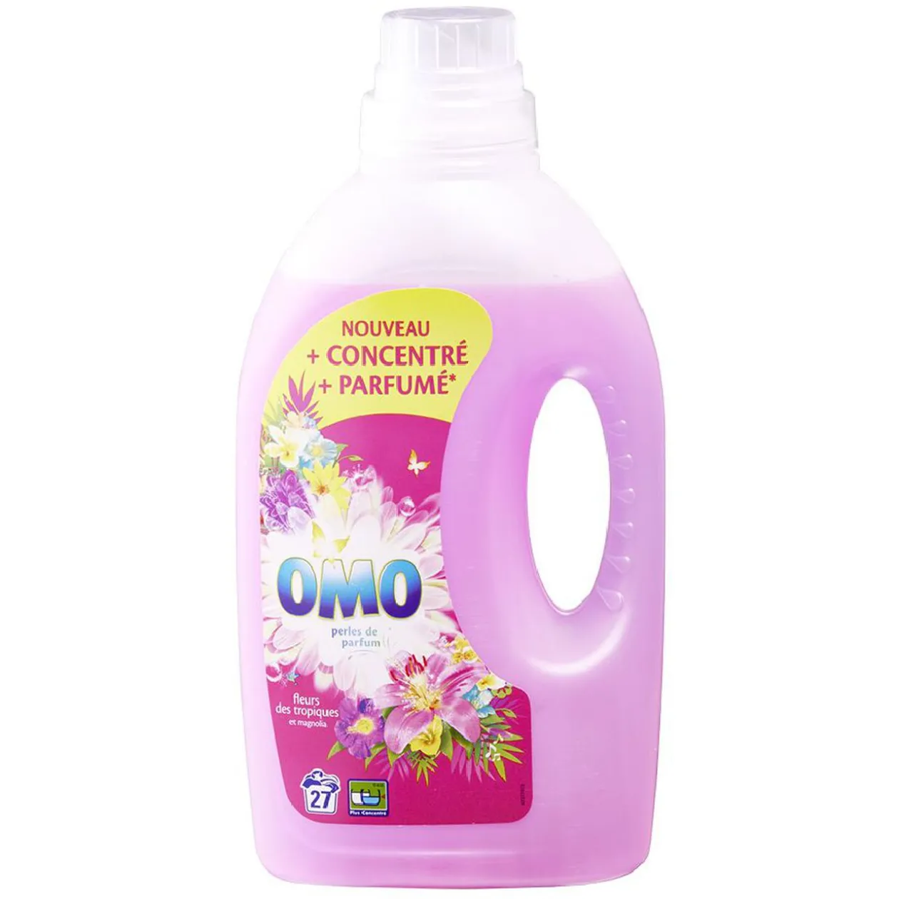Lessive liquide OMO 27 lavages fleurs des tropiques et magnolia