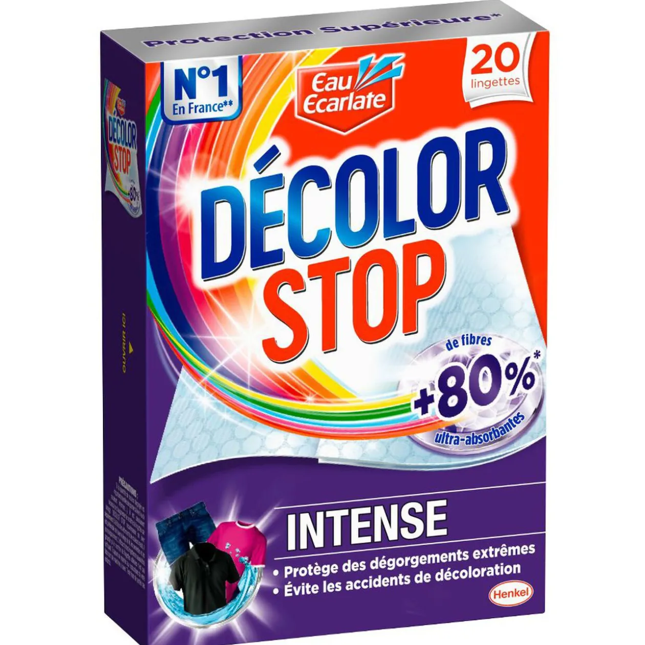 Lingette Décolor Stop Eau Ecarlate anti décoloration Intense x20