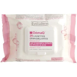 Lingette démaquillante Evoluderm Lait d'amande douce x25