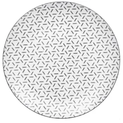 Lot de 4 assiettes à dessert porcelaine motif trait triangle multicolore Ø19cm