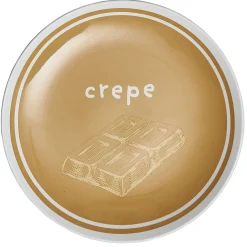Lot de 4 assiettes à dessert porcelaine design crêpes