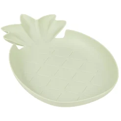 Lot de 3 assiettes plates en plastique forme ananas