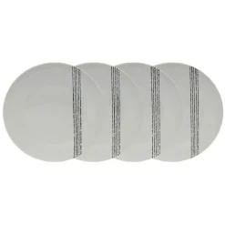 Lot de 4 assiettes plates rondes Bistrot porcelaine blanche