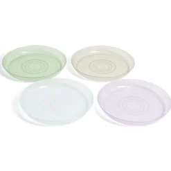 Lot de 4 assiettes pour enfant Ø18,5cm plastique coloré