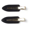 Lot de 2 barrettes à cheveux plates clic-clac noir et doré