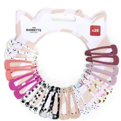 Lot de 20 barrettes clips multicolores