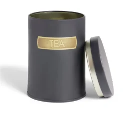 Lot de 3 boîtes alimentaires acier noir et doré Ø9xH12cm