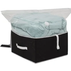 Lot de 2 boîtes de rangement avec 2 housses sous-vide noir