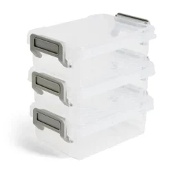 Lot de 8 boîtes de rangement 3 tailles plastique transparent - 2 modèles