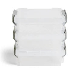 Lot de 8 boîtes de rangement 3 tailles plastique transparent - 2 modèles
