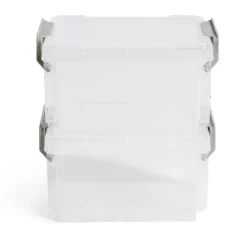 Lot de 8 boîtes de rangement 3 tailles plastique transparent - 2 modèles