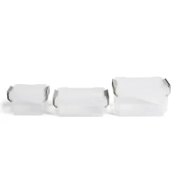 Lot de 8 boîtes de rangement 3 tailles plastique transparent - 2 modèles