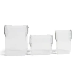 Lot de 8 boîtes de rangement 3 tailles plastique transparent - 2 modèles