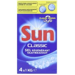 Lot de 4 boîtes de sel régénérant lave-vaisselle Sun Classic 1kg