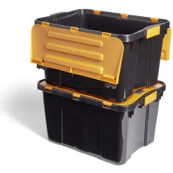 Lot de 2 box bricolage 34L plastique orange 49xH28x36cm