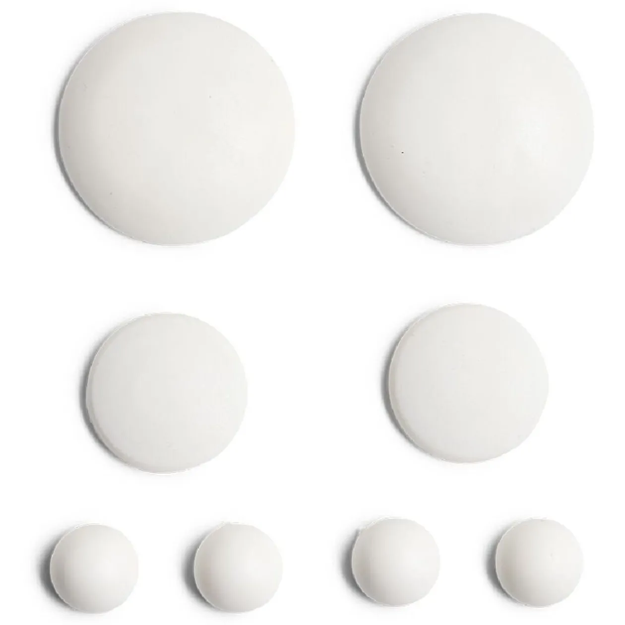 Lot de 8 butées adhésives plastique blanc