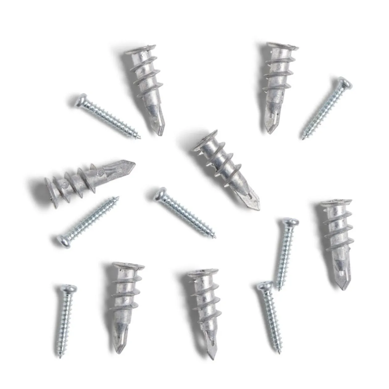 Lot de 7 chevilles autoforeuses avec vis Ø6x30mm charge 20kg