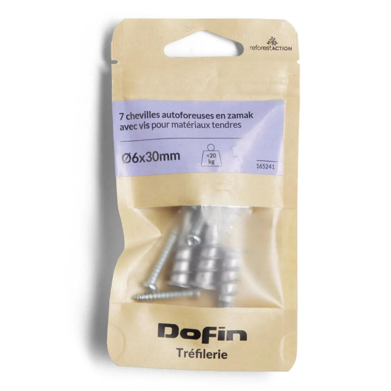 Lot de 7 chevilles autoforeuses avec vis Ø6x30mm charge 20kg