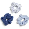 Lot de 3 chouchous scrunchies bleus