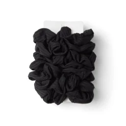 Lot de 8 chouchous scrunchies polyester côtelé noir