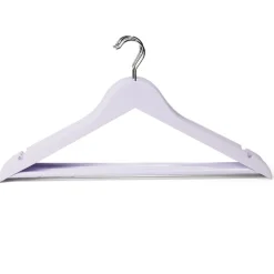 Lot de 5 cintres en bois et métal 44,5x23cm - 4 coloris