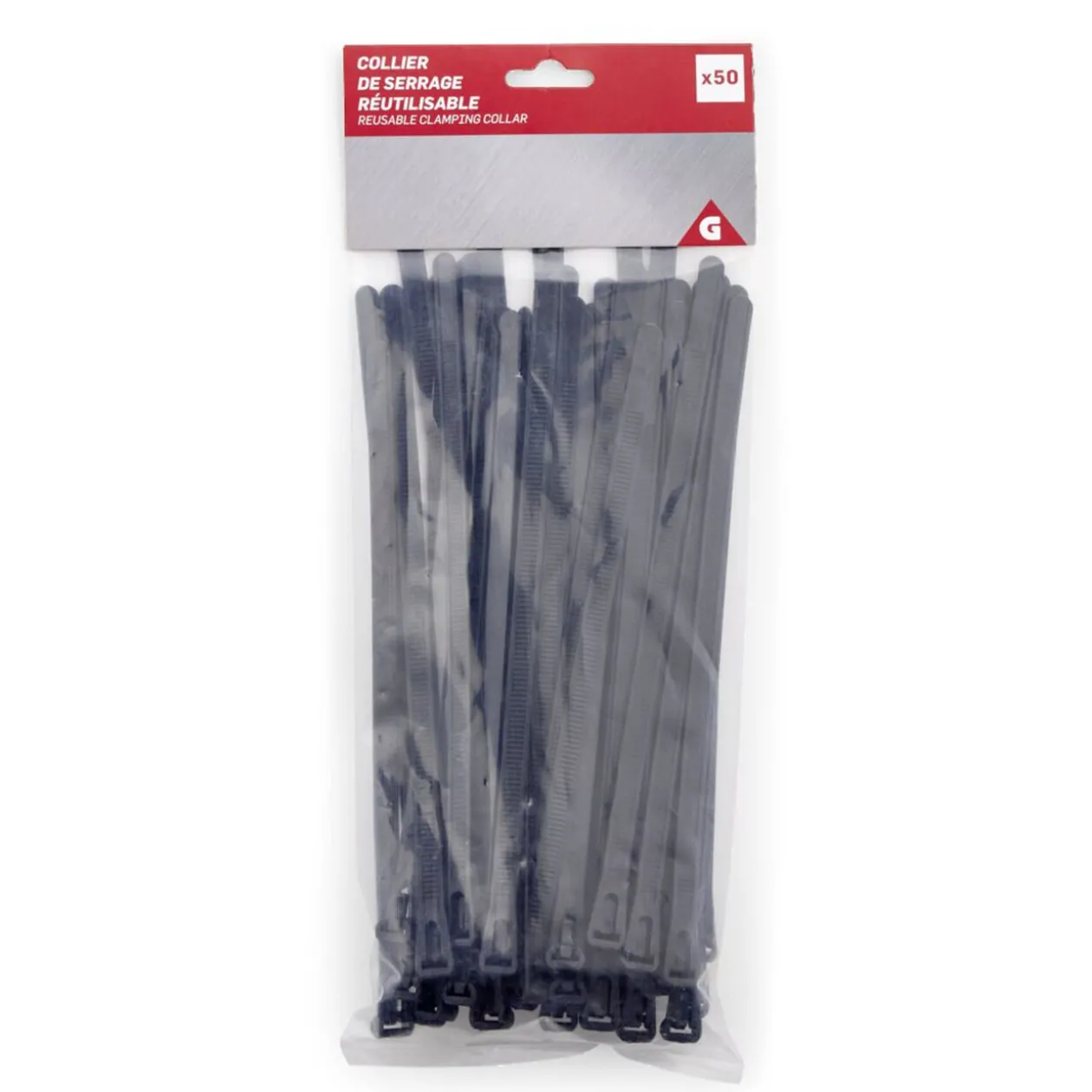 Lot de 50 colliers de serrage en polyamide noir