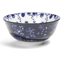 Lot de 4 coupelles 300ml porcelaine Ø15cm bleu et blanc