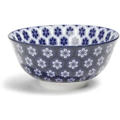 Lot de 4 coupelles 300ml porcelaine Ø15cm bleu et blanc