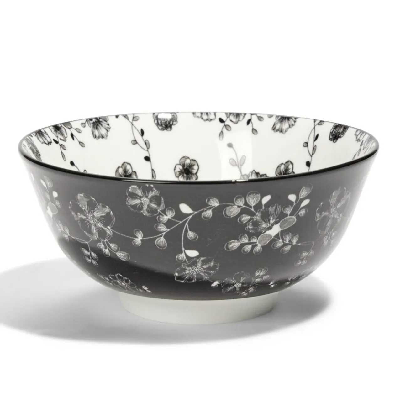 Lot de 4 coupelles 300ml porcelaine Ø15cm noir et blanc