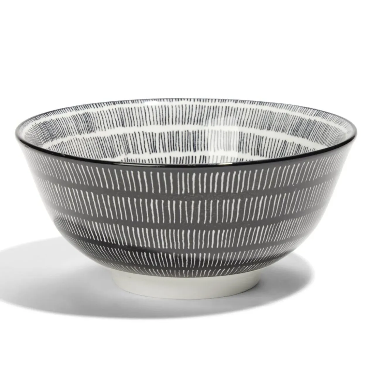 Lot de 4 coupelles 300ml porcelaine Ø15cm noir et blanc