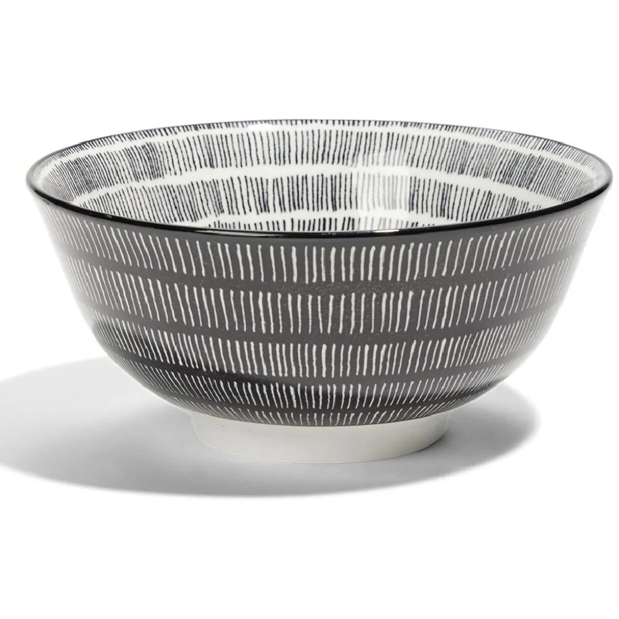 Lot de 4 coupelles 300ml porcelaine Ø15cm noir et blanc