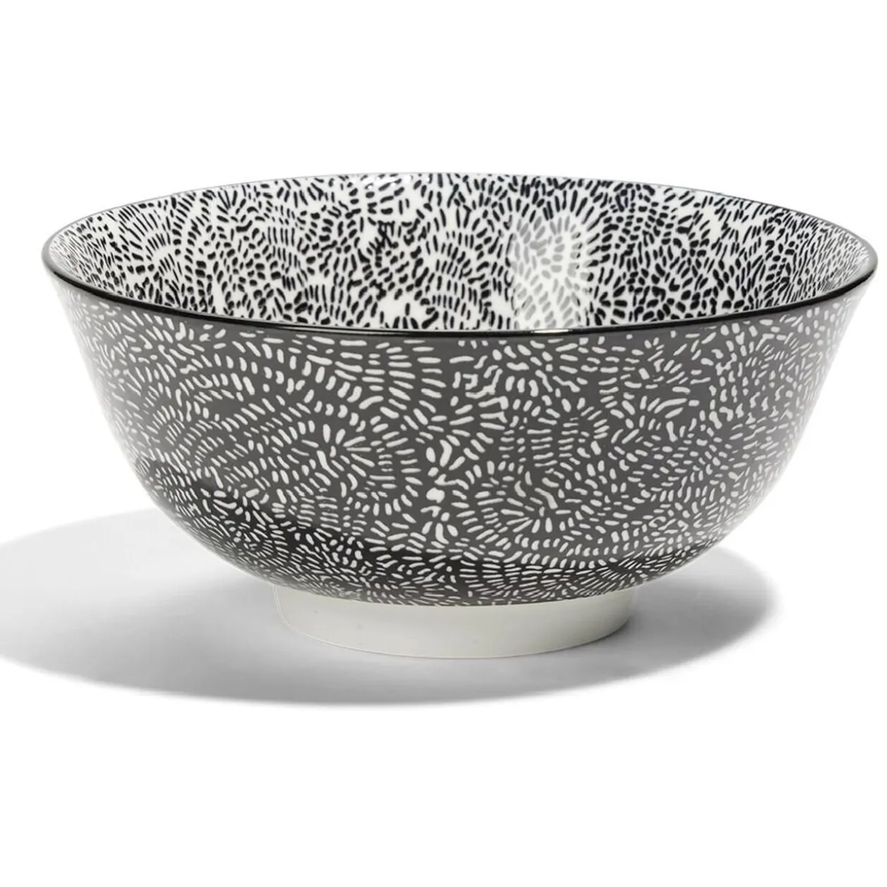 Lot de 4 coupelles 300ml porcelaine Ø15cm noir et blanc