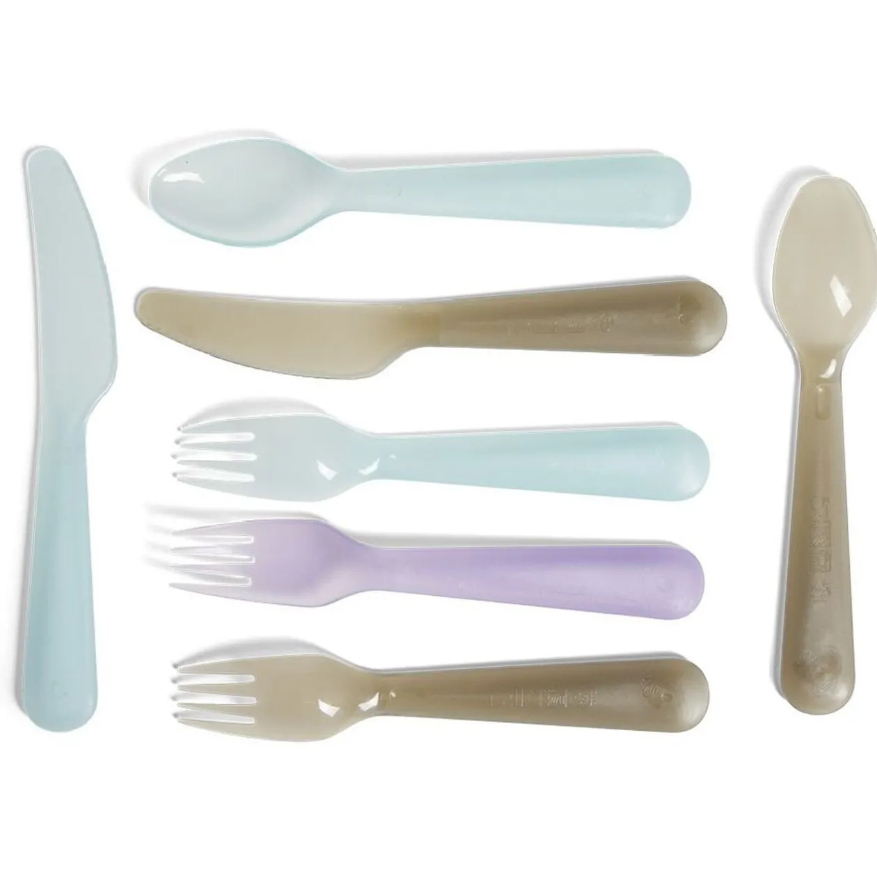 Lot de 12 couverts pour enfant plastique coloré