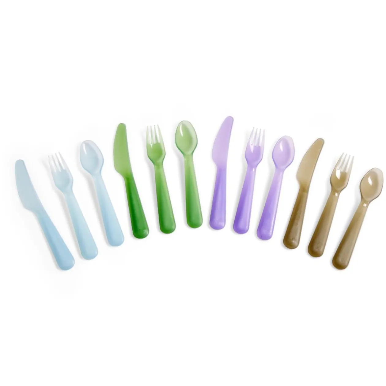 Lot de 12 couverts pour enfant plastique coloré