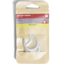 Lot de 2 crochets ouverts gris Ø5x40mm