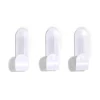 Lot de 3 crochets plastique blanc