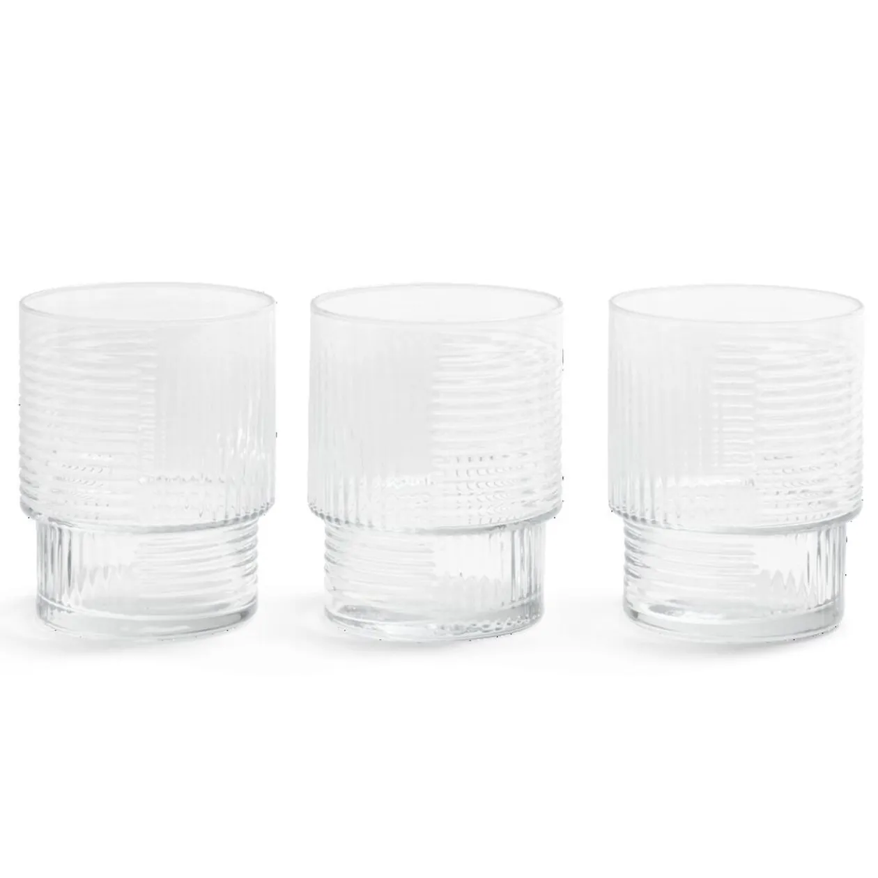 Lot de 3 gobelets en verre empilables 32,5cl