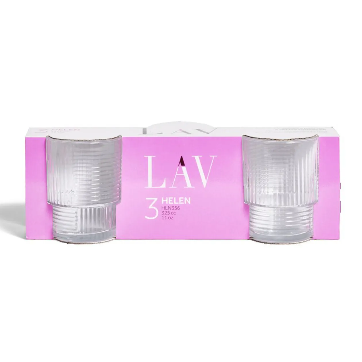 Lot de 3 gobelets en verre empilables 32,5cl