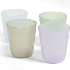 Lot de 4 gobelets pour enfant Ø7,7xH.8,5cm plastique coloré