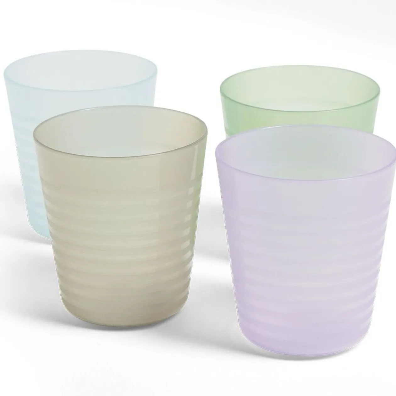 Lot de 4 gobelets pour enfant Ø7,7xH.8,5cm plastique coloré