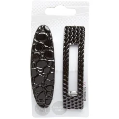 Lot de 2 larges barrettes noires