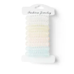 Lot de 8 élastiques à cheveux spirale caoutchouc 3 coloris